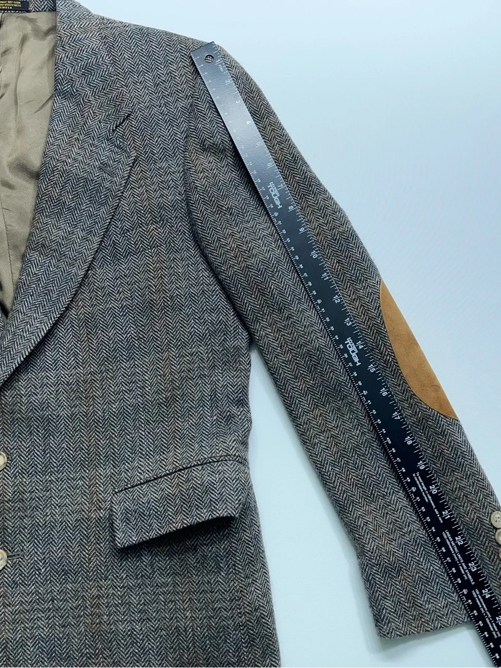 EVAN PICONE Wool Sport Coat Jacket Mens Size 42 Reg Brown Herringbone Blazer